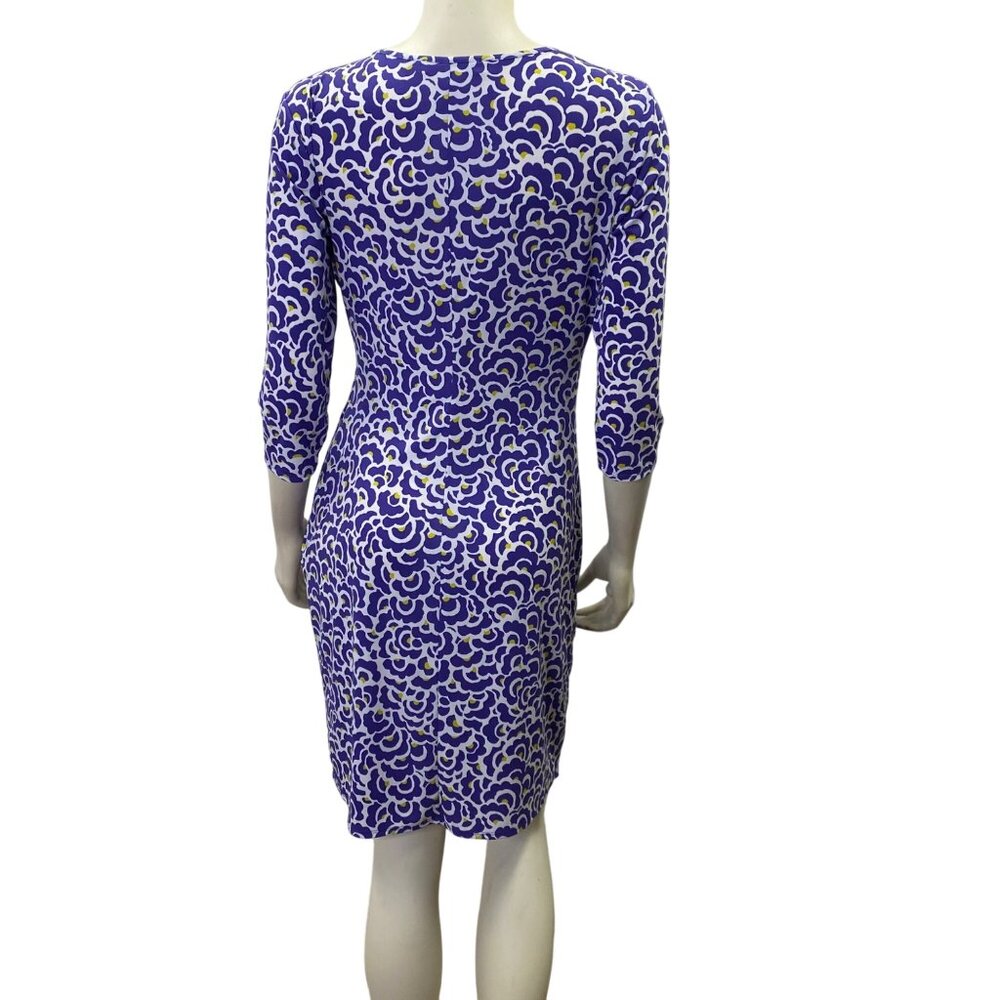 Laundry By Design Purple & White Wrap Dress 3/4 Sleeves Size10‎ - Picture 6 of 9